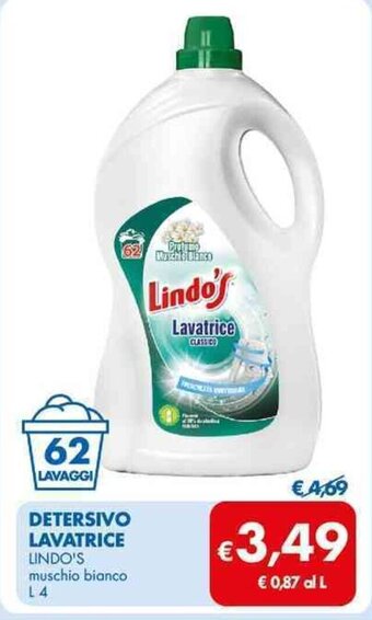 MD Discount DETERSIVO LAVATRICE LINDO'S muschio bianco L 4 offerta
