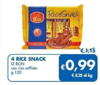 MD Discount 4 RICE SNACK LE BON con riso soffiato g 120 offerta