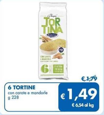 6 TORTINE con carote e mandorle g 228