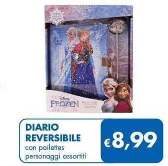 MD Discount DIARIO REVERSIBILE con pailettes personaggi assortiti offerta