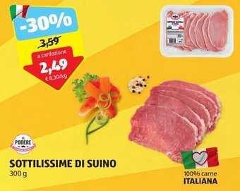 ALDI IL PODERE SOTTILISSIME DI SUINO 300 g offerta