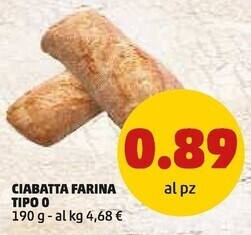 PENNY Ciabatta farina tipo 0 offerta