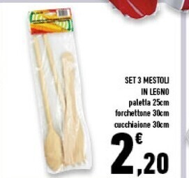 Conad Superstore Set 3 mestoli in legno offerta