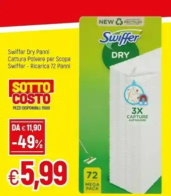 Famila Swiffer Dry Panni Cattura Polvere Per Scopa Ricarica offerta