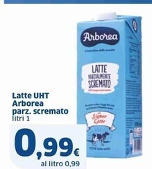 Sigma Arborea latte uht parzialmente scremato offerta