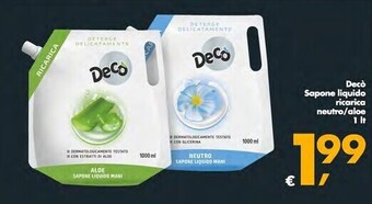 Gourmet Déco Deco sapone liquido ricarica neutro offerta
