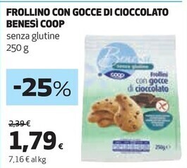 Coop Bene si coop frollino con gocce di cioccolato offerta