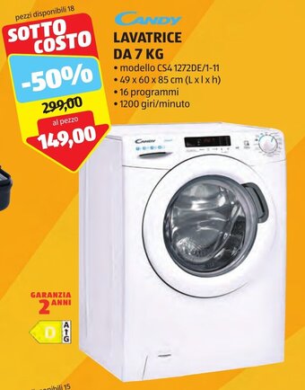 ALDI CANDY LAVATRICE DA 7 KG offerta