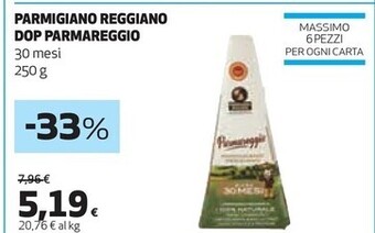 Coop Parmareggio parmigiano reggiano dop offerta