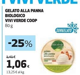 Coop Vivi verde coop gelato alla panna biologico offerta
