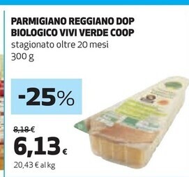 Coop Vivi verde coop parmigiano reggiano dop biologico offerta