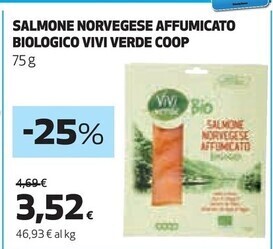 Coop Vivi verde coop salmone norvegese affumicato biologico offerta