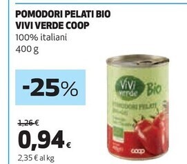 Coop Vivi verde coop pomodori pelati bio offerta