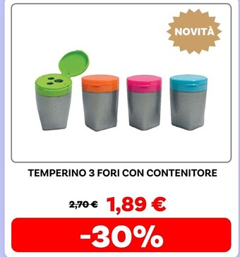 Arda temperino 3 fori con contenitore