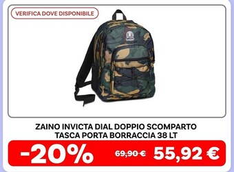 Zaino invicta dial doppio scomparto 38 lt