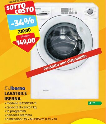 ALDI LAVATRICE IBERNA offerta