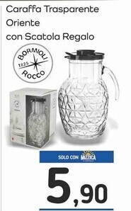 Bormioli rocco caraffa trasparente oriente con scatola regalo
