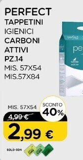Arcaplanet Perfect tappetini igienici carboni attivi pz. 14 cm. 57x54 offerta