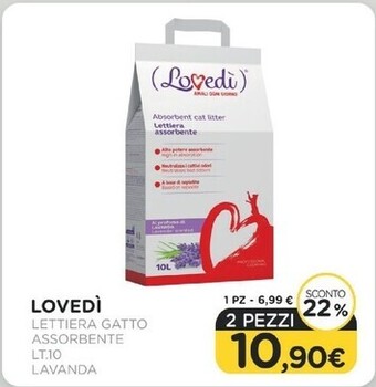 Arcaplanet Lovedi lettiera gatto assorbente lt. 10 lavanda offerta