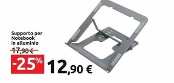 Supporto per notebook in alluminio