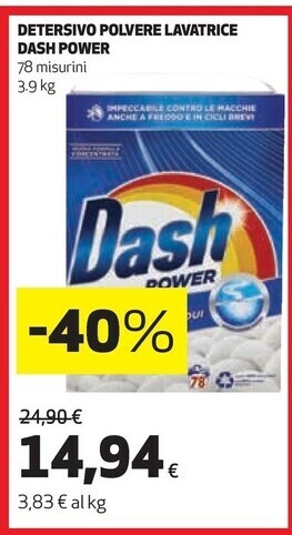Coop Dash detersivo polvere lavatrice power offerta