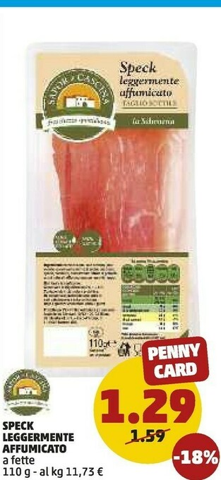 PENNY Speck Leggermente Affumicato offerta