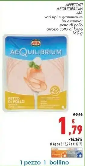 Conad City Aia Petto Di Pollo Al Forno Aequilibrium 140 G(ml) offerta