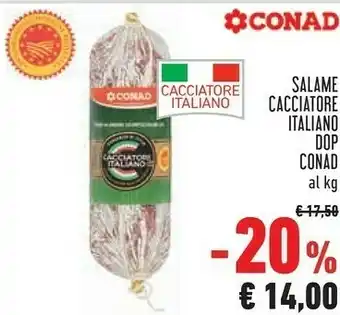 Conad City Conad Salame Cacciatore Italiano Dop offerta