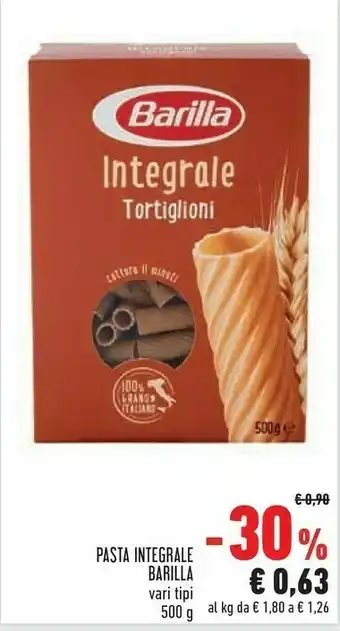 Conad City Barilla Integrale Tortiglioni 500 G(ml) offerta