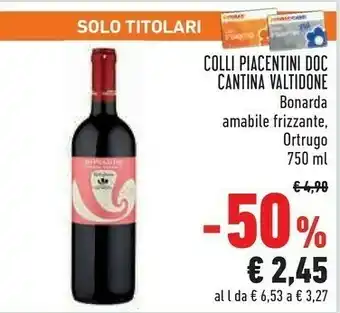 Conad City Colli Piacentini - Bonarda DOC Amabile 750 G(ml) offerta