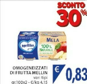 Mercatò Mellin Omogeneizzati Di Frutta offerta