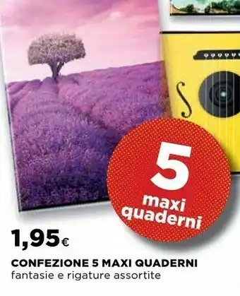 Coop Confezione 5 Maxi Quaderni offerta