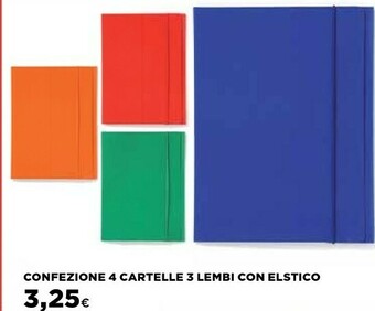 Confezione 4 Cartelle 3 Lembi Con Elastico