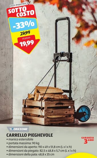 ALDI WORKZONE CARRELLO PIEGHEVOLE offerta