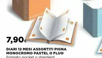 Coop Pigna Diari 12 Mesi Monocromo Pastel O Fluo offerta