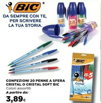 Coop Bic 20 Penne A Sfera Cristal O Cristal Soft offerta