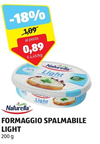 ALDI Naturella FORMAGGIO SPALMABILE LIGHT 200 g offerta