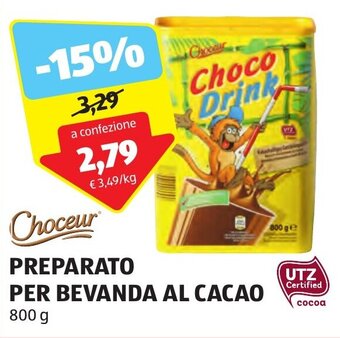 ALDI Choceur PREPARATO PER BEVANDA AL CACAO 800 g offerta