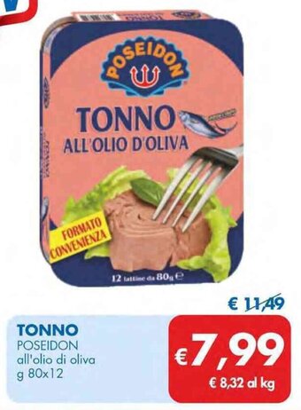 MD Discount TONNO POSEIDON all'olio di oliva g 80x12 offerta