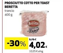 Coop Beretta prosciutto cotto per toast offerta