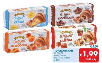 MD Discount 10 CROISSANT LA DOLCE crema/cacao albicocca/ciliegia g 500 offerta