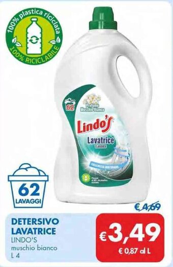 MD Discount DETERSIVO LAVATRICE LINDO'S muschio bianco L4 offerta