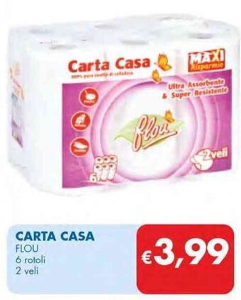 MD Discount CARTA CASA FLOU 6 rotoli 2 veli offerta