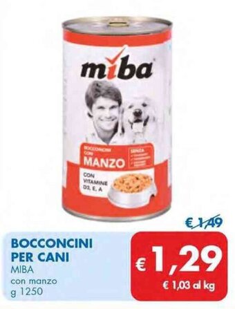 MD Discount BOCCONCINI PER CANI MIBA con manzo g 1250 offerta
