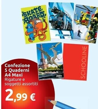Carrefour Market Confezione 5 quaderni a4 maxi offerta