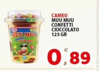 Premium Supermercati CAMEO MUU MUU CONFETTI CIOCCOLATO 125 GR offerta