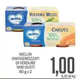 Supermercati Piccolo Mellin Omogeneizzati di verdure 80g x 2 offerta