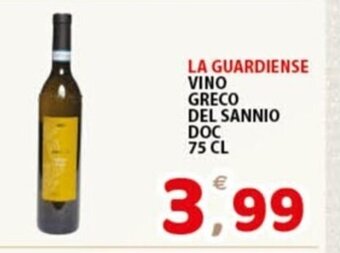 Premium Supermercati LA GUARDIENSE VINO GRECO DEL SANNIO DOC 75 CL offerta