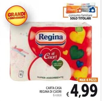 Spazio Conad CARTA CASA REGINA DI CUORI 6 rotoli offerta