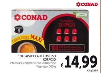 100 CAPSULE CAFFÈ ESPRESSO CORPOSO 500 g